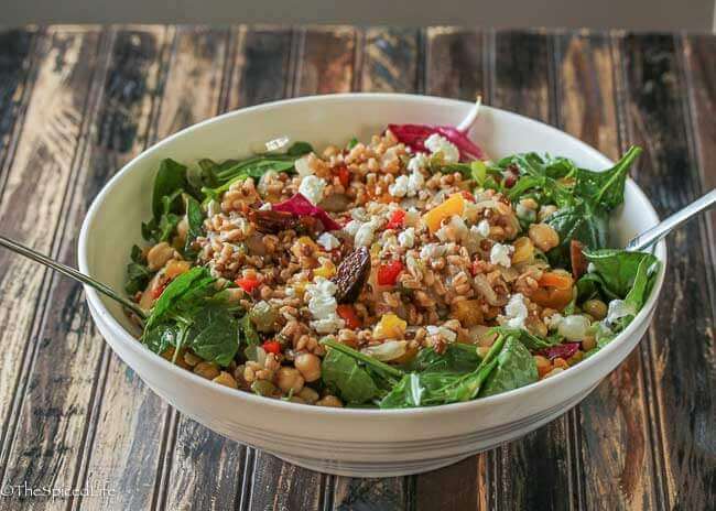 Farro and Chickpea Salad - The Spiced Life