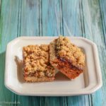 Strawberry Rhubarb Crumble Bars with Pistachios