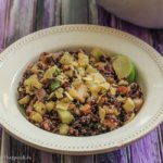 Indian Black Rice Salad with Peaches and Cucumbers (vegetarian)
