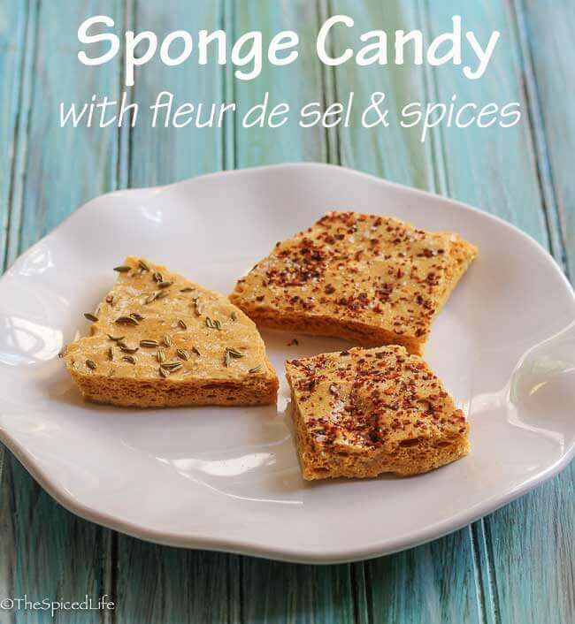 Sponge Candy with Fleur de Sel and SPices (also known as Seafoam Candy and Honeycomb Candy)
