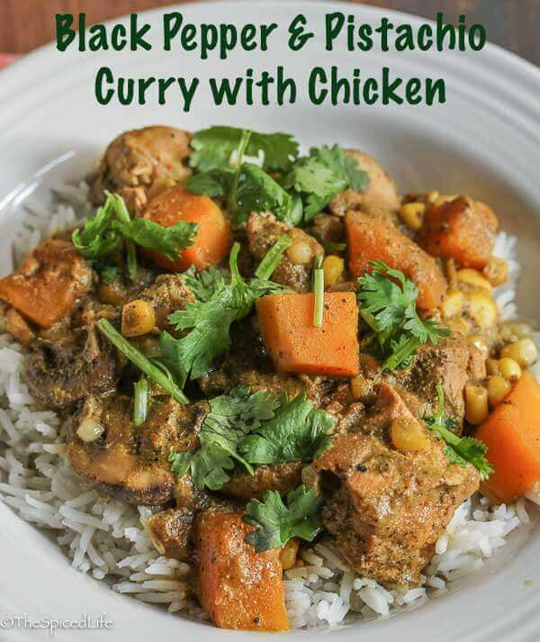 One Pot Black Pepper and Pistachio Curry with Chicken