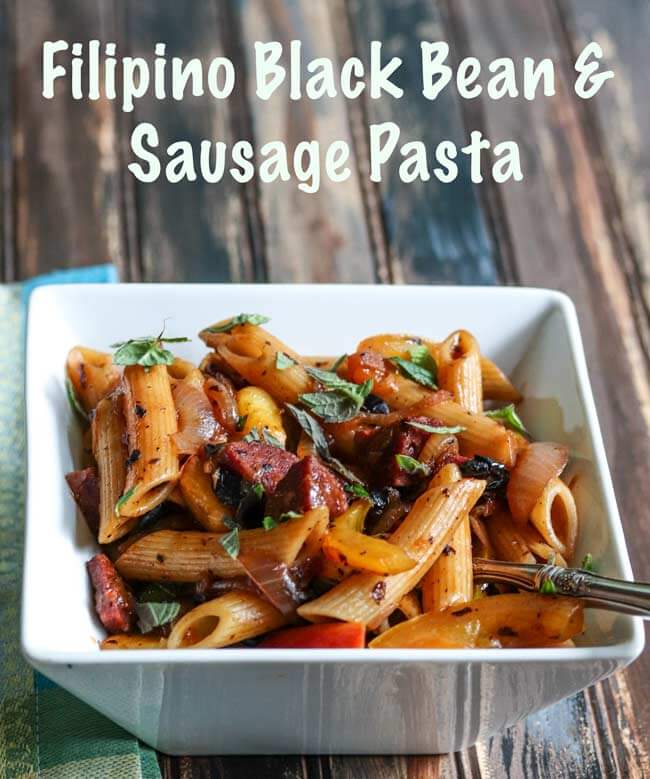 Filipino Black Bean and Sausage Pasta